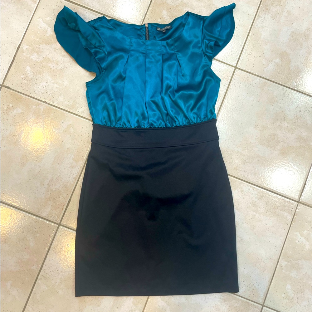 BeBop Teal Satin Dress